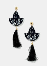 Load image into Gallery viewer, Retro Print Tassel Dangle Earrings
