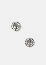 Load image into Gallery viewer, Rhinestone Circle Cross Studs
