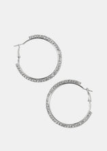 Load image into Gallery viewer, Rhinestone Studded Hoop Earrings
