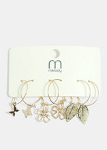 Load image into Gallery viewer, 3-Pair Multi Design Gold Metal Earrings
