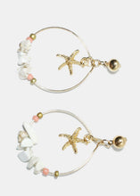 Load image into Gallery viewer, Stone &amp; Shell Hoop Earrings
