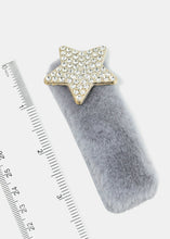 Load image into Gallery viewer, Rhinestone Studded Star Fuzzy Hair Clip

