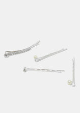 Load image into Gallery viewer, 4-Piece Pearl &amp; Rhinestone Hair Pin
