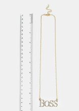 Load image into Gallery viewer, &quot;BOSS&quot; Rhinestone Pendant Necklace
